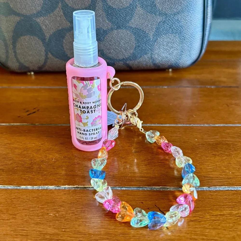 NEW Pink Wristlet Hand Sanitizer Spray Holder Bath & Body Works